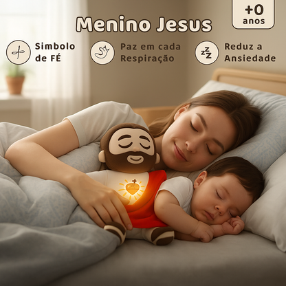 Pelúcia Menino Jesus que Respira e Acalma a Alma